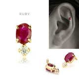 K18 Colored Stone Oval