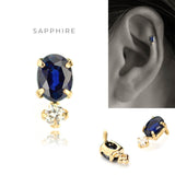 K18 Colored Stone Oval