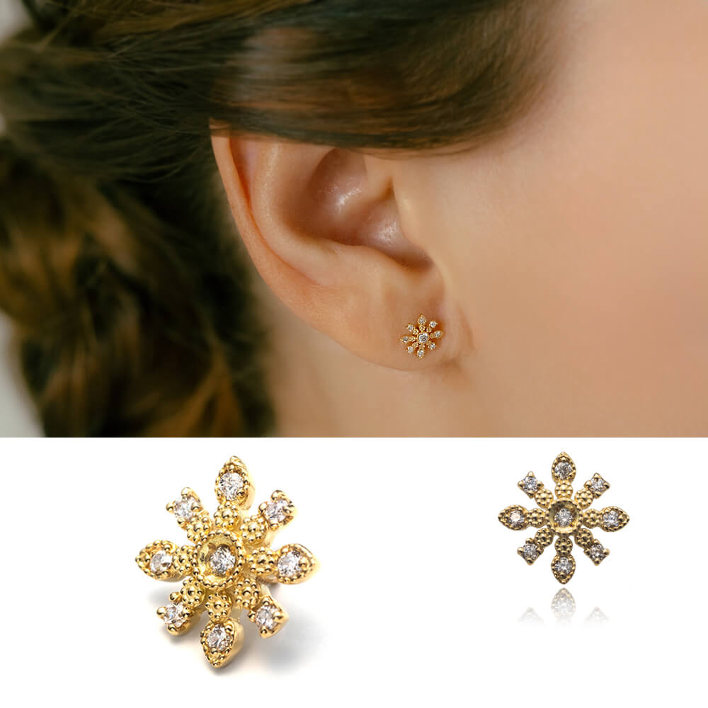超美品‼️K18ダイヤモンドピアス❤️18金　ゴールド　刻印あり 18金 ダイヤモンドピアス K18 ピンクゴールド ハートピアス 4月
