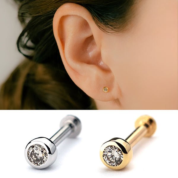 引っかからない・つけっぱなしピアス │K18/Pt ダイヤモンド 失