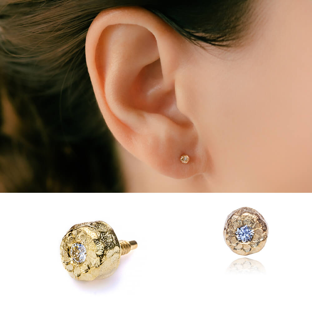 K10 ダイヤモンド ボディピアスパーツ │ トラガス アウターコンク