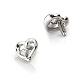 オープンハートダイヤモンドピアス