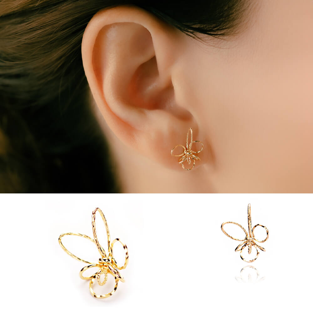 K10 軟骨ピアス・ボディピアス パーツ │ 16G/14G対応│リボンモチーフ