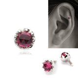 プラチナローズカットルビーボディピアス