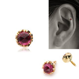 K10ローズカットルビーボディピアス