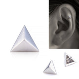 White gold triangle earrings