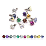 K18/Pt Birth Stone Prong XS