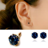 K18/Pt Dark Blue Tourmaline