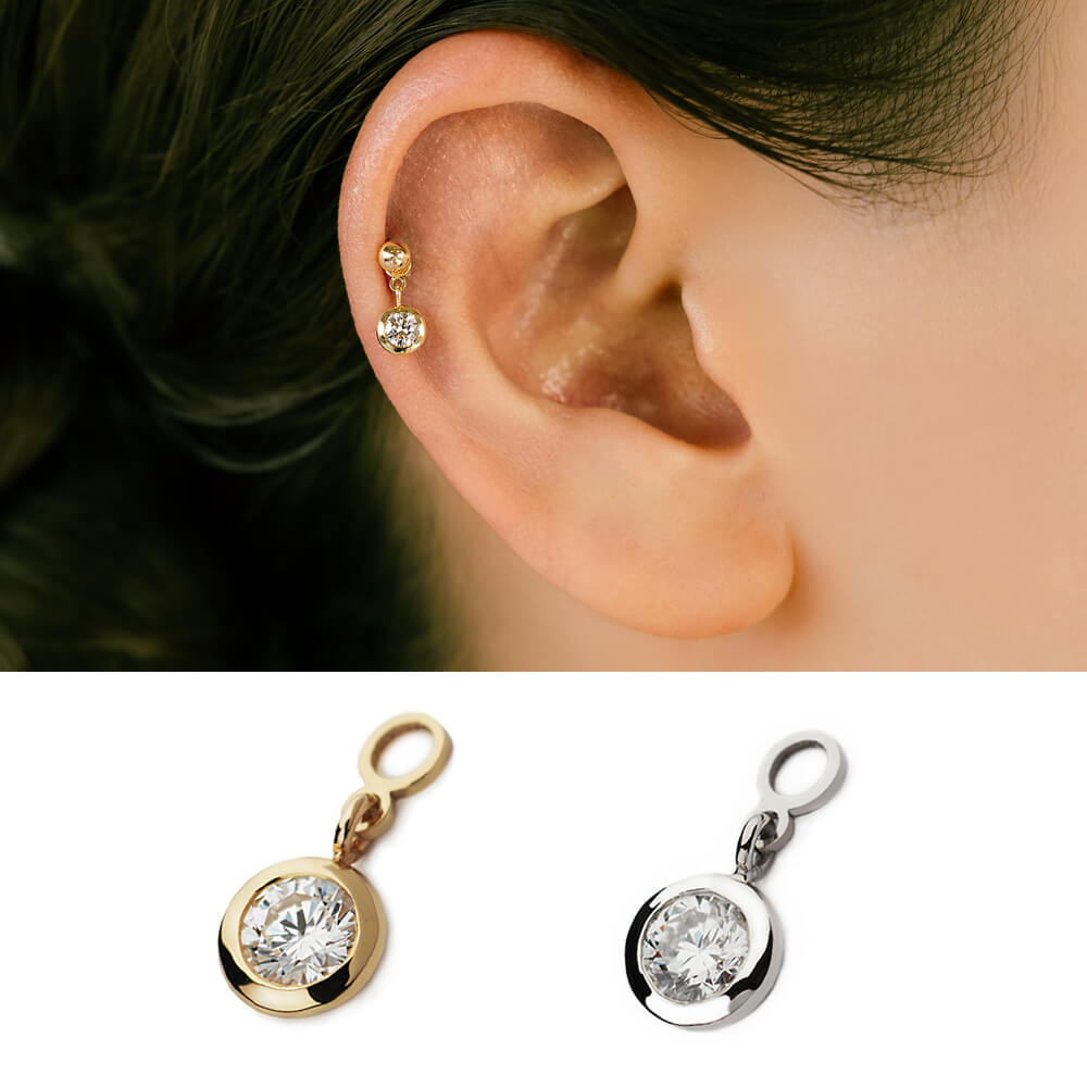 PICOLLET チャーム　 K18 DIAMOND イエローゴールド 楽天市場】K18/PT ダイヤモンド チャーム │ 16G/14G イエロー