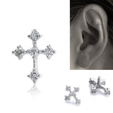 ダイヤモンド十字架のピアス