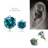 K18/Pt Lab Diamond Prong