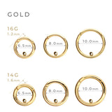 K18/Pt Segment Ring Barbell 14G/16G