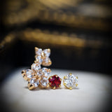 K10 Topaz&Diamond Flower - picollet