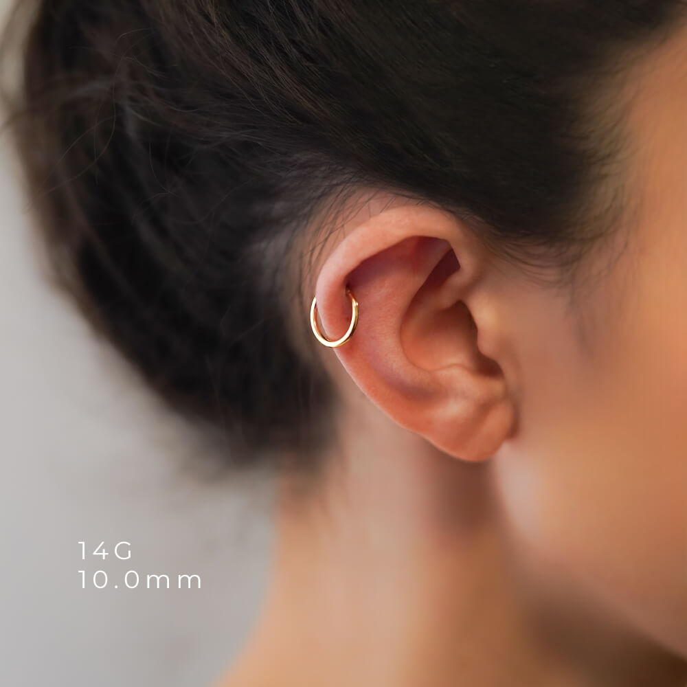 引っかからない・つけっぱなしフープピアス│K18ゴールド/プラチナ