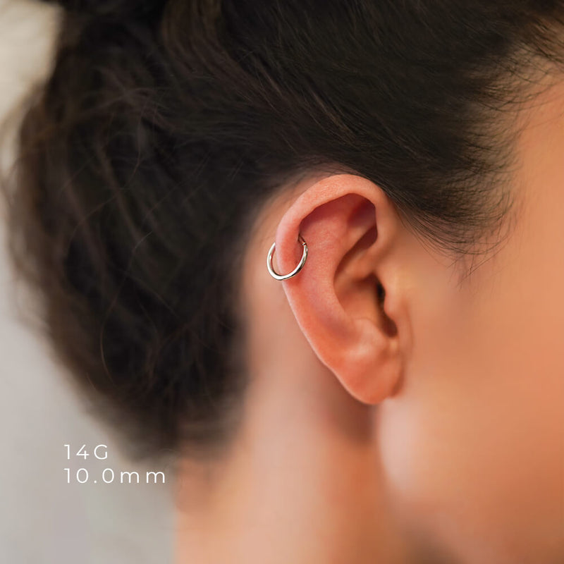 Snag-Free Hoop Earrings | K18 Gold/Platinum Segment Rings 14G/16G