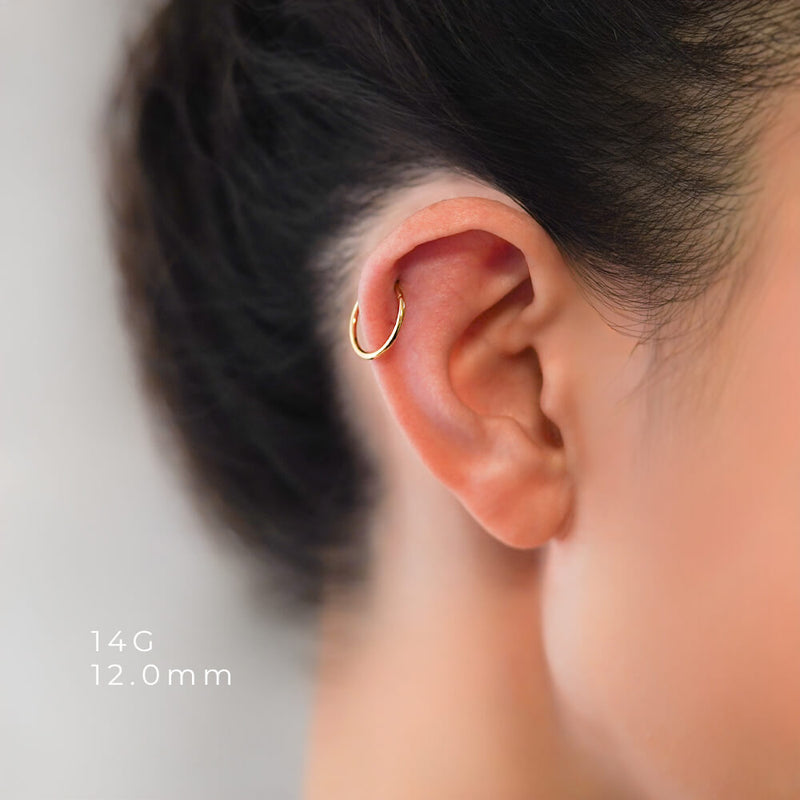 引っかからない・つけっぱなしフープピアス│K18ゴールド/プラチナ