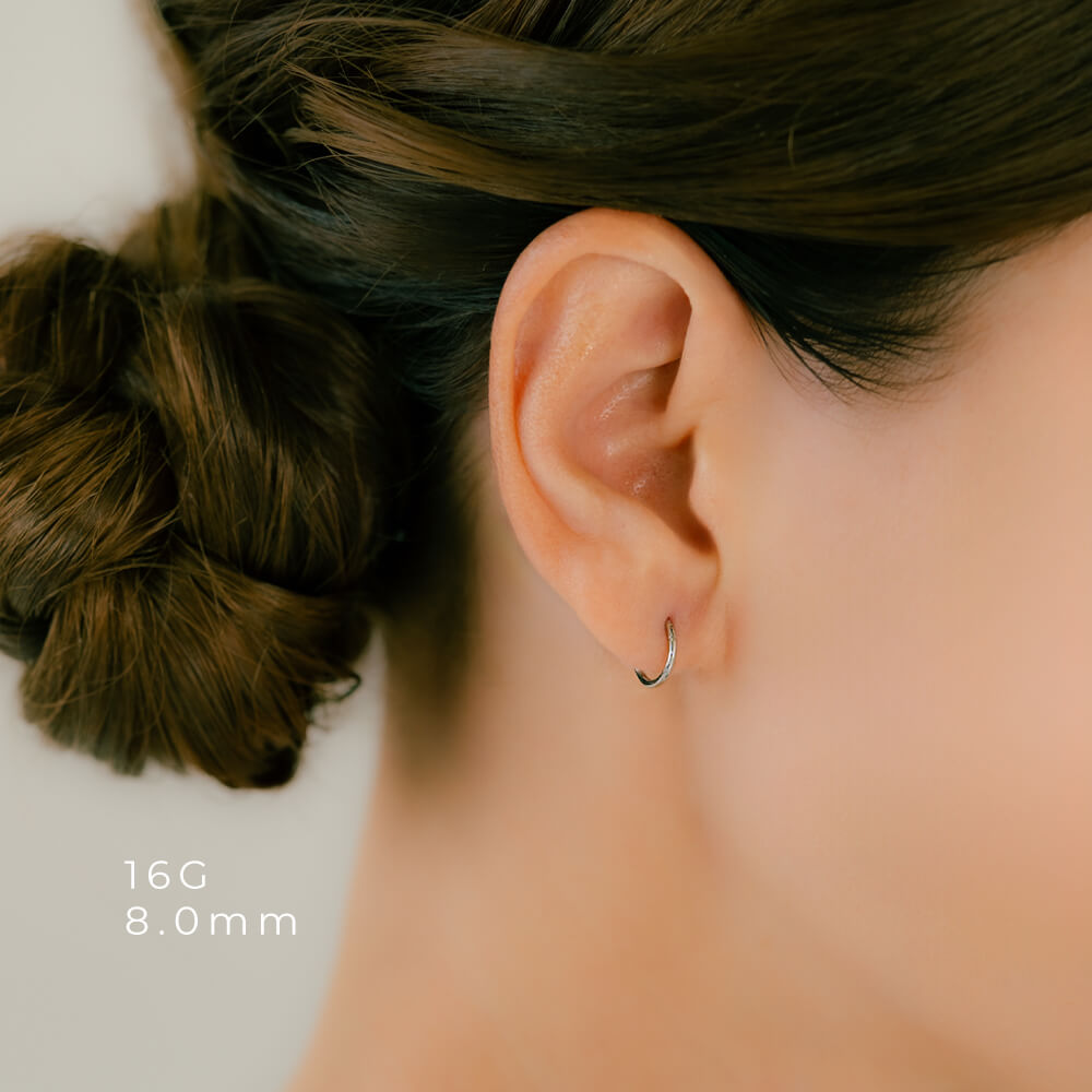 No-Snag Hoop Earrings｜K18 Gold/Platinum Segment Ring 14G/16G