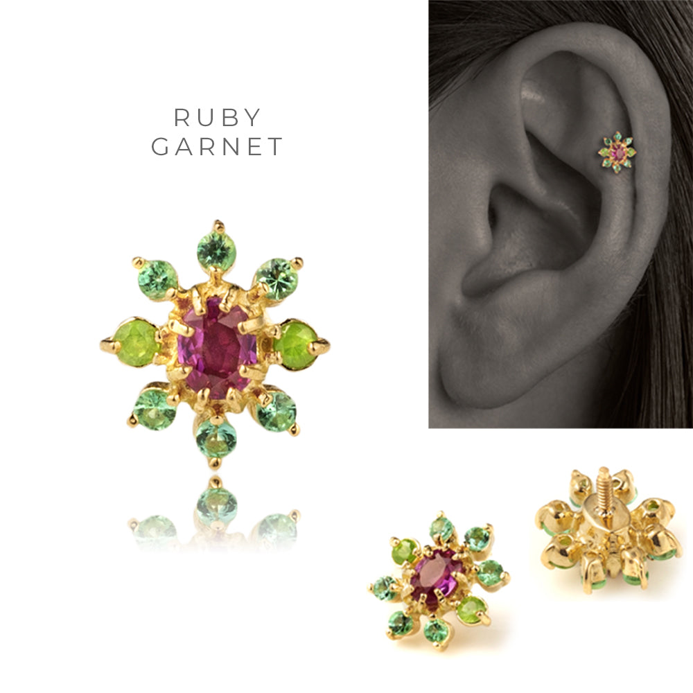 BUCCELLATI 花モチーフ ピアス(片耳用) フラワーモチーフ ジュエリーボディピアス 軟骨ピアスパーツ
