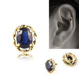 K18/Pt Oval Sapphire