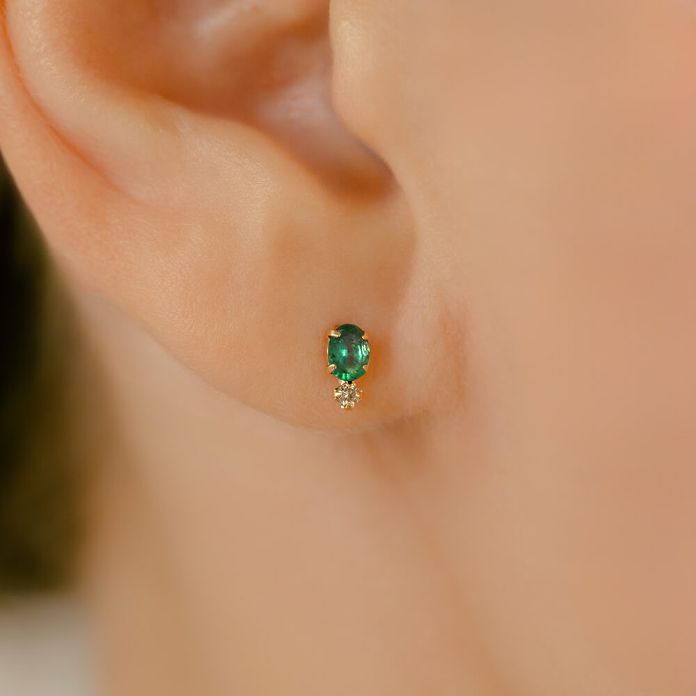 Forteです。　ピアス　k18 メンズ軟骨ピアス│ブラックダイヤモンド ピアス K18/PT – PICOLLET