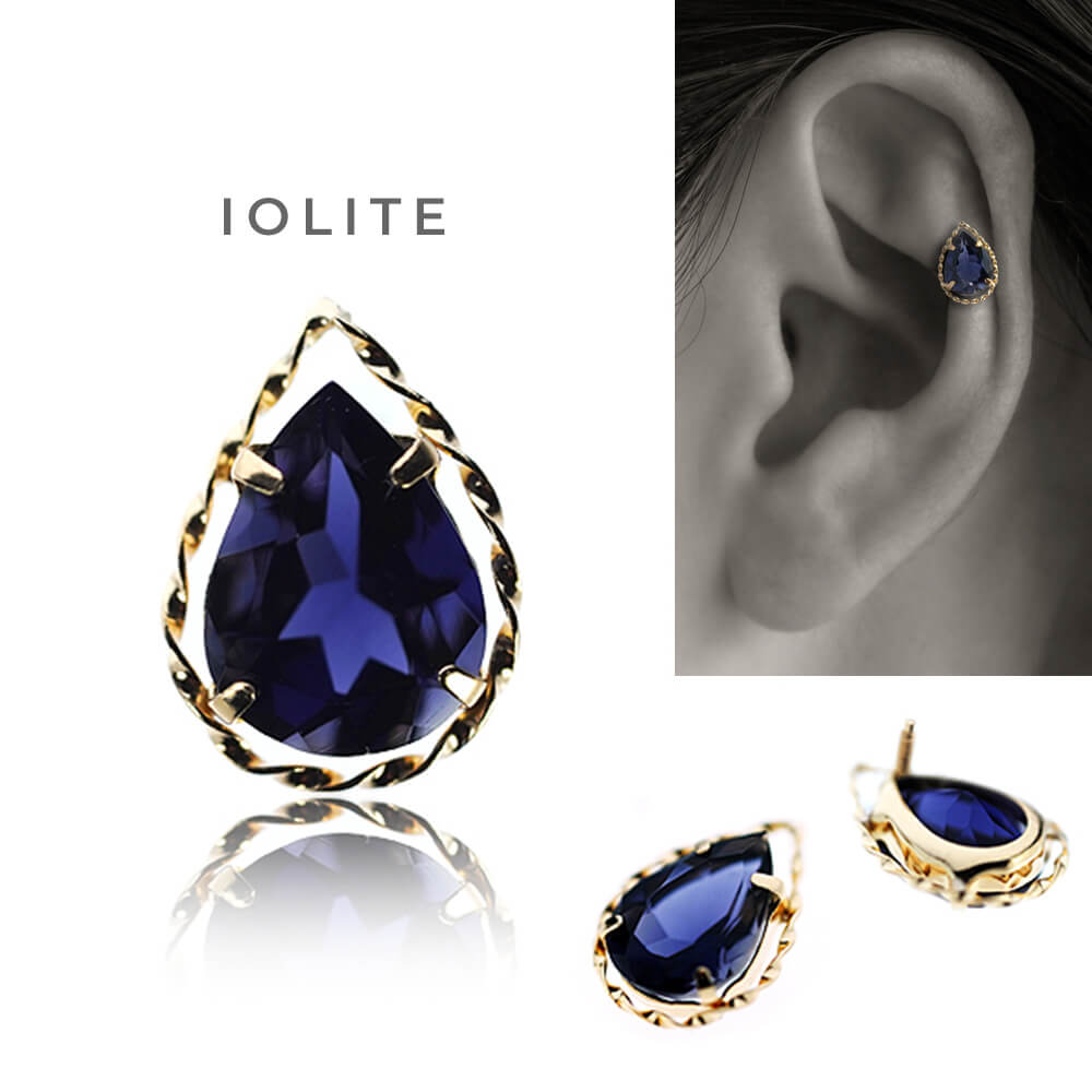 アクセサリー picollet K18 morganite アイオライト モルガナイト ジュエリー軟骨ピアス – PICOLLET