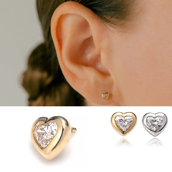 K18/Pt Heartshape Diamond