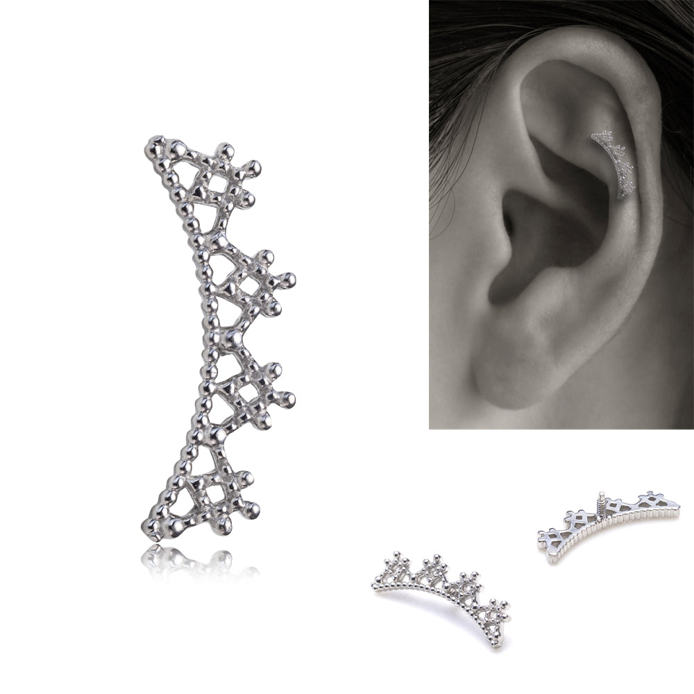 ヘリックス カーブピアス フェリックス、アウターコンクにレース