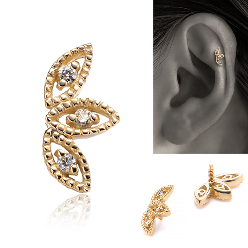 K10 ダイヤモンド │ リーフ（葉っぱ）モチーフ・ヘリックスにオススメ