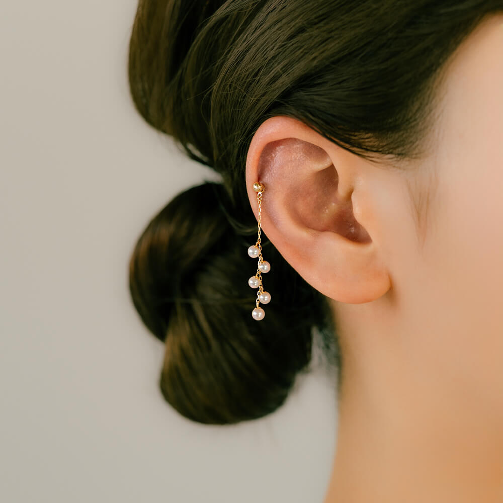 チャーム ピアス イヤリング K18淡水パール ゆうパケット】チャーム 金属アレルギー ニッケルフリー 18k