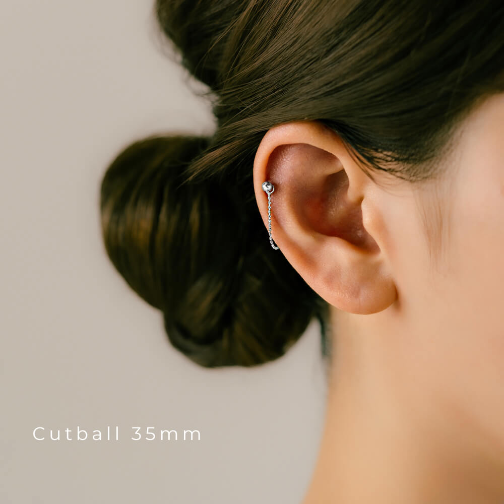 ピアス チャーム│K18 Pt チェーン チャーム│金属アレルギー対応 18金