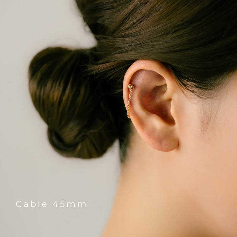 ピアス チャーム│K18 Pt チェーン チャーム│金属アレルギー対応 18金