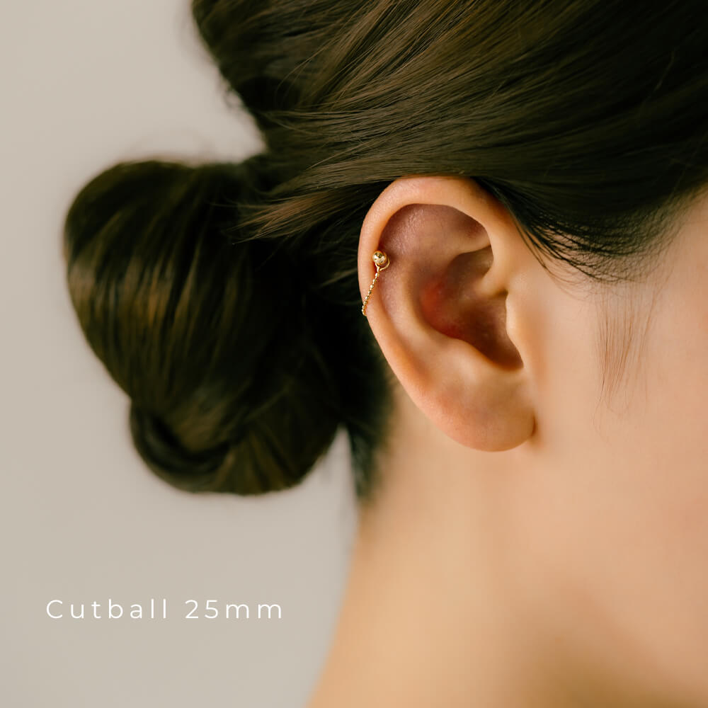 ピアス チャーム│K18 Pt チェーン チャーム│金属アレルギー対応 18金