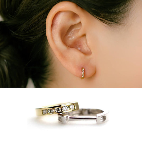K18 Diamond Hoop