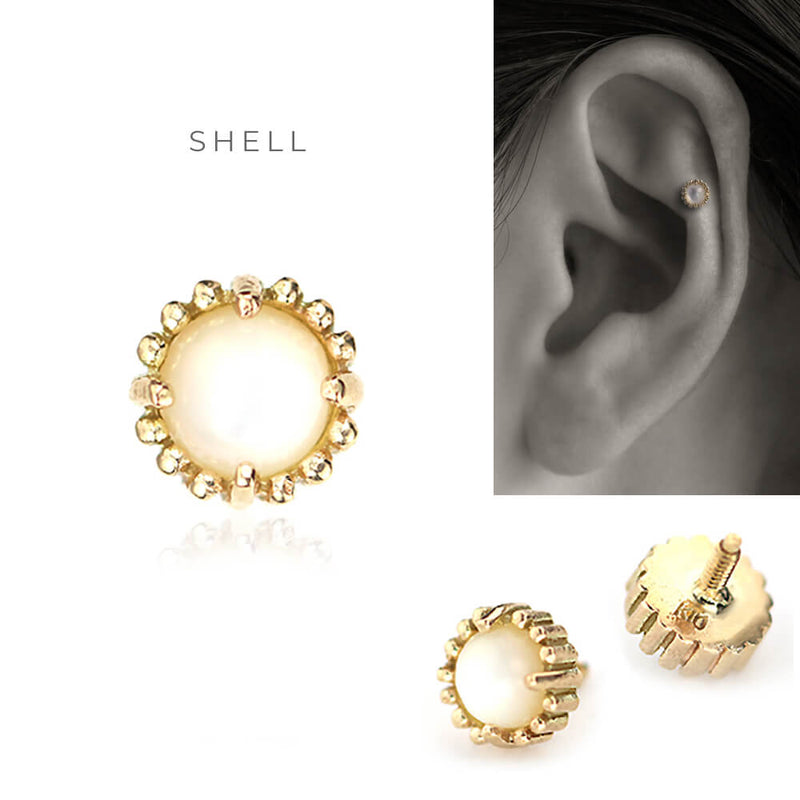 無料発送 K10シェル・ラピスラズリ・ルビー PICOLLET – ボディピアス アクセサリー