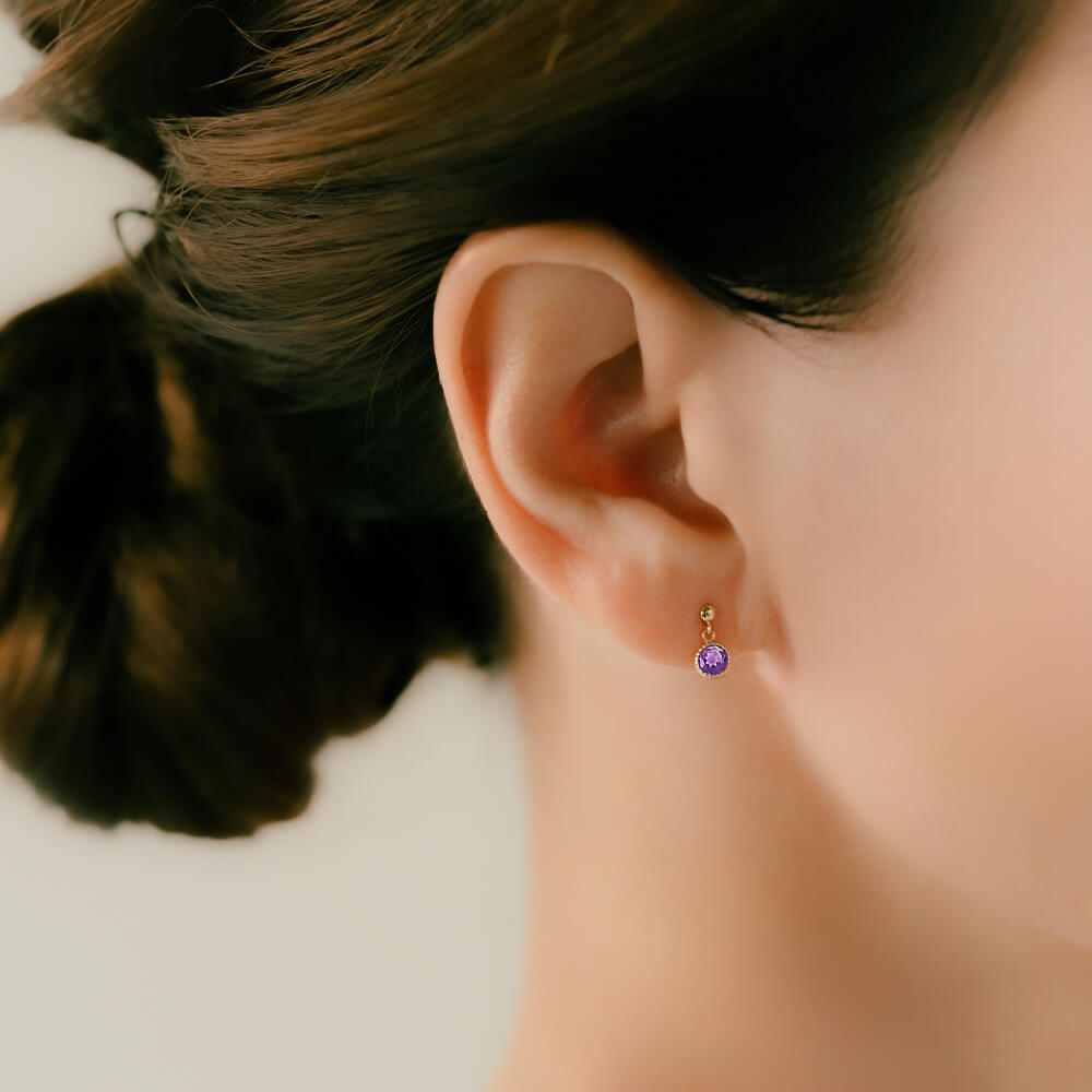 K10 ペリドット アメシスト アクアマリン 軟骨ピアス │ 揺れる・ブラ