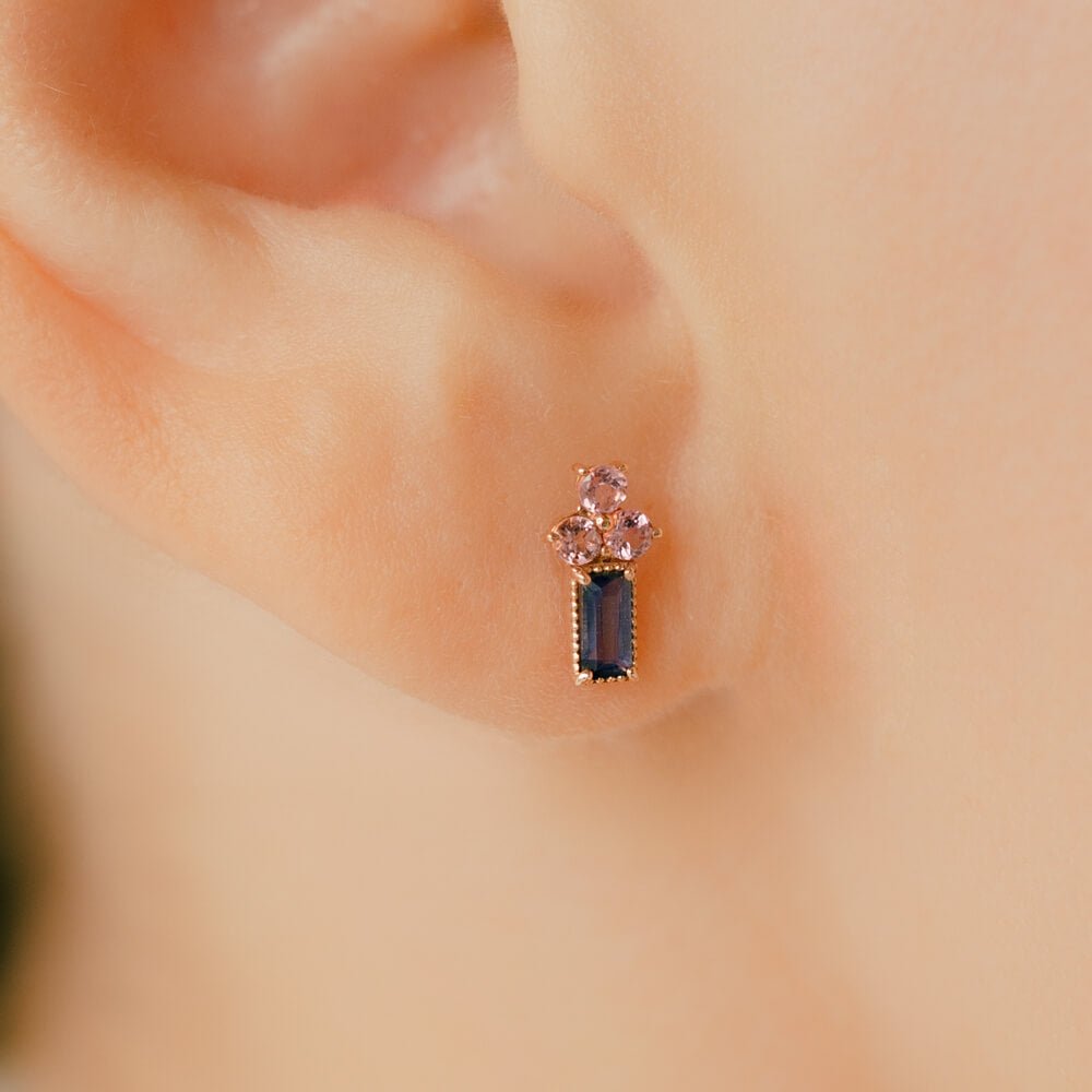 K10 アイオライト ホワイトトパーズ ピアス ボディピアス │ 14G・16G