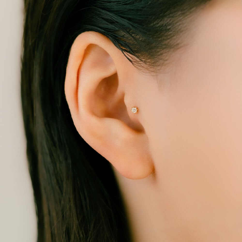 PICOLLET ダイヤモンドピアス(片耳用) セカンドピアスにオススメ│K10 ダイヤモンド 軟骨ピアス – PICOLLET