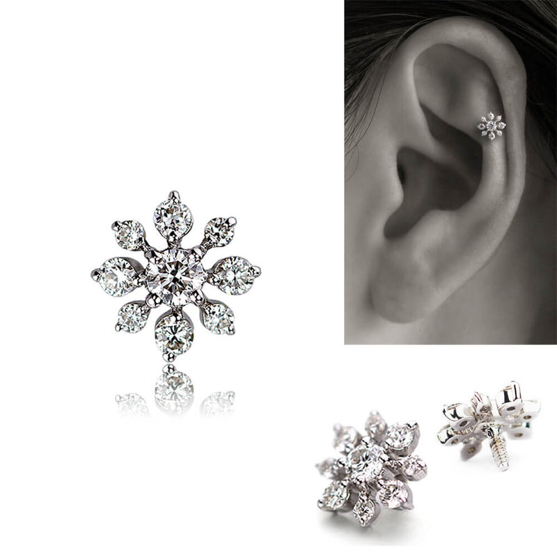 K10 ダイヤモンドフラワー 花 軟骨ピアス・ボディピアス – PICOLLET