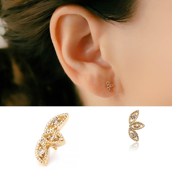 K10 ダイヤモンド │ リーフ（葉っぱ）モチーフ・ヘリックスにオススメ