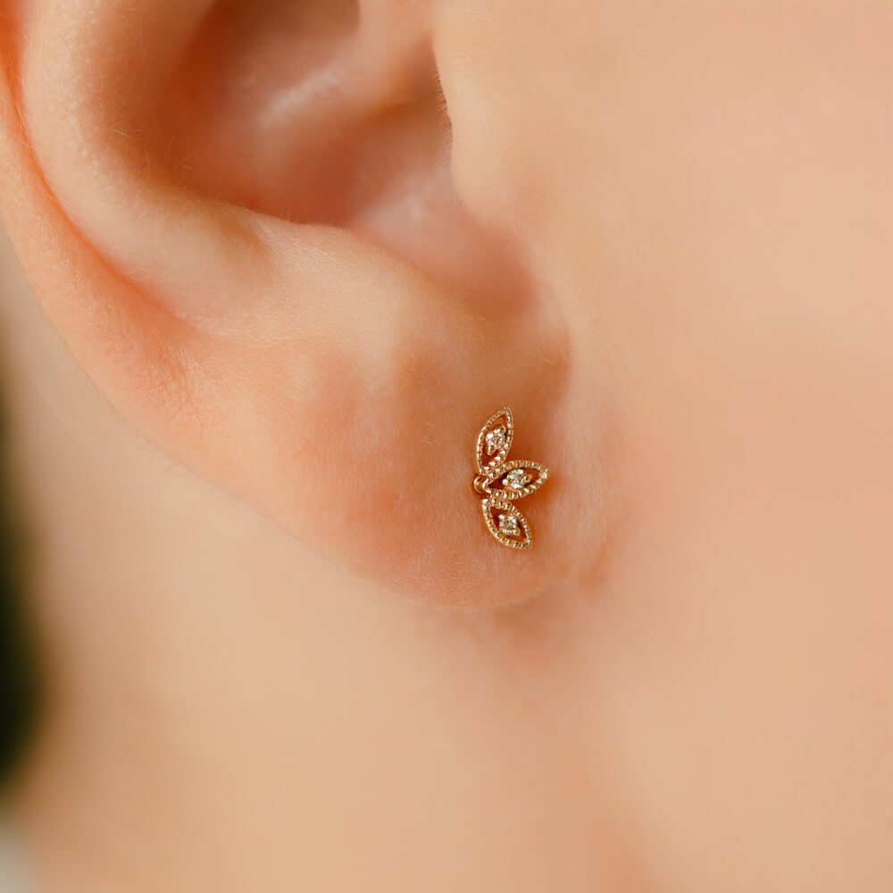 K10 ダイヤモンド │ リーフ（葉っぱ）モチーフ・ヘリックスにオススメ