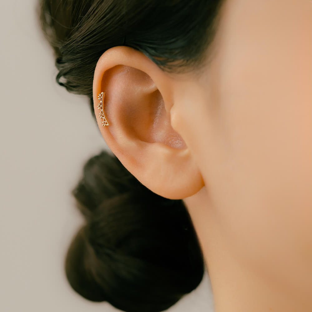 ヘリックス カーブピアス フェリックス、アウターコンクにレース