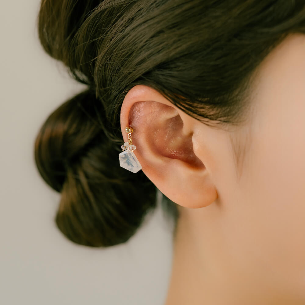 K10 MOONSTONE | ピアス チャーム 天然石 | 14G 16G対応 | 軟骨