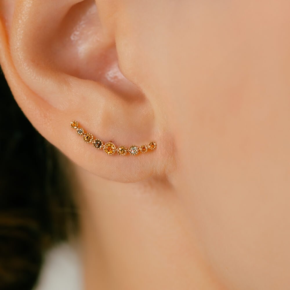 マルチカラー 耳に沿うカーブ ボディピアス（軟骨ピアス）イヤーロブ