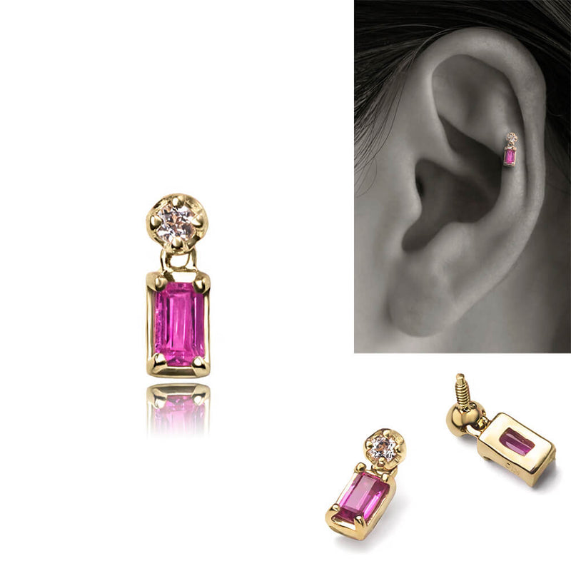 知的でカッコイイジュエリーボディピアス。トラガス・アウターコンク