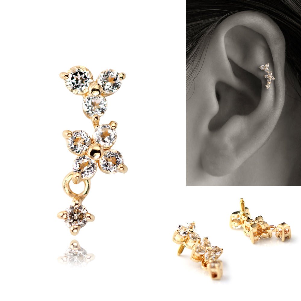 揺れるダイヤモンド ちょっとオトナのボディピアス│軟骨ピアス – PICOLLET