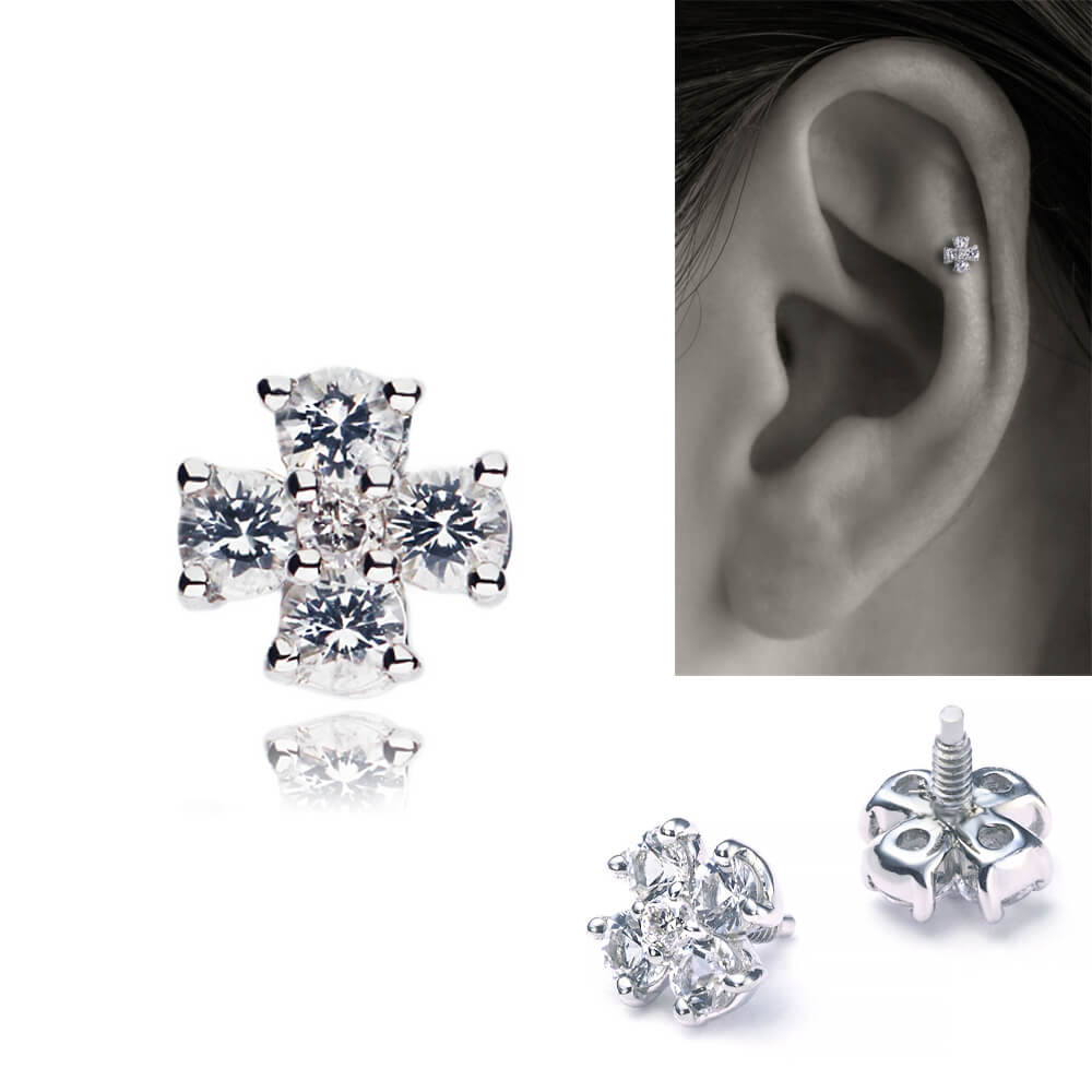 トラガスにオススメ、可愛いクロスモチーフの軟骨ピアス│K10 トラガスにオススメ、可愛いクロスモチーフの軟骨ピアス│K10