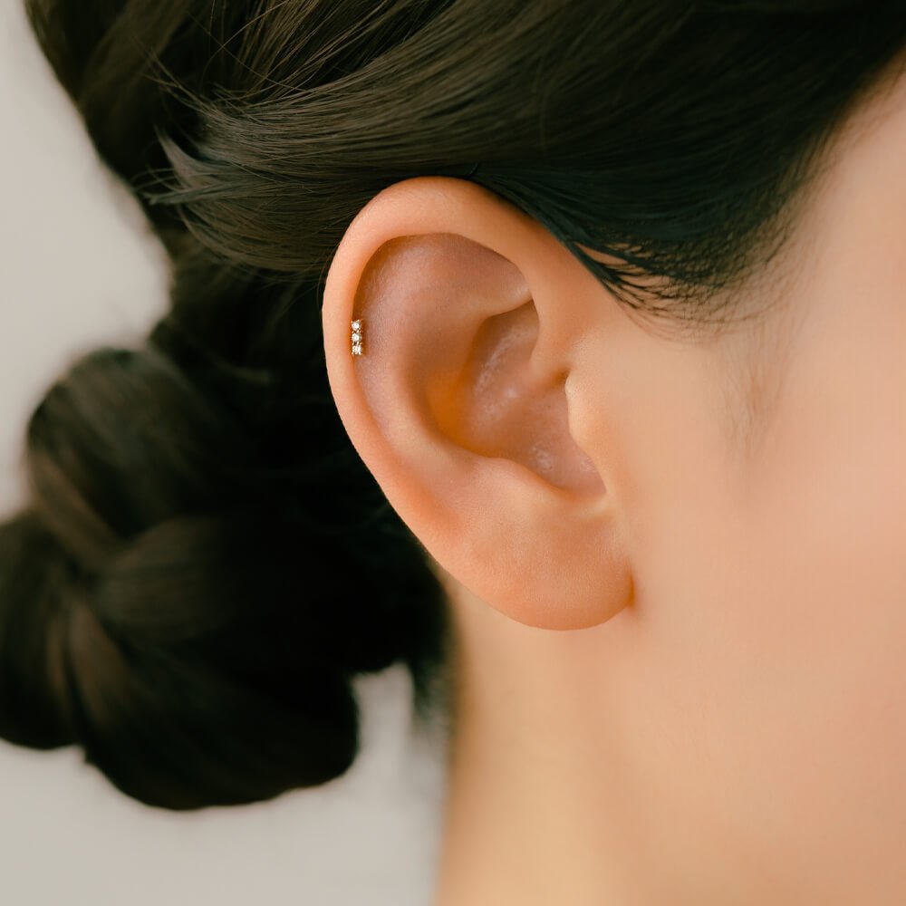K10 プラチナ ダイヤモンド ボディピアス │ 14G・16G対応 ボディ