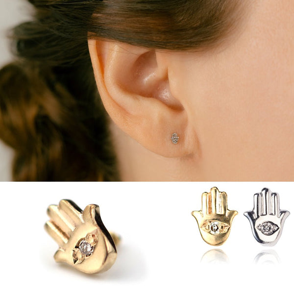 Jennifer Zeuner ハムサ お守り フープ ピアス 輪っか ダイヤ k10pt-diamond-xamsa-