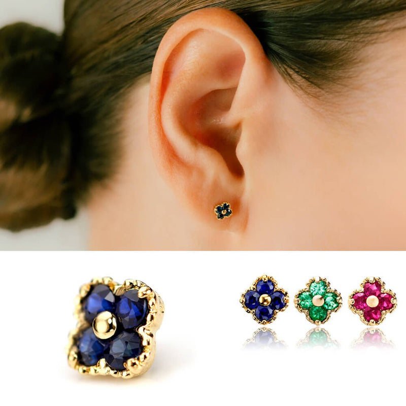 K18 Sapphire Flower