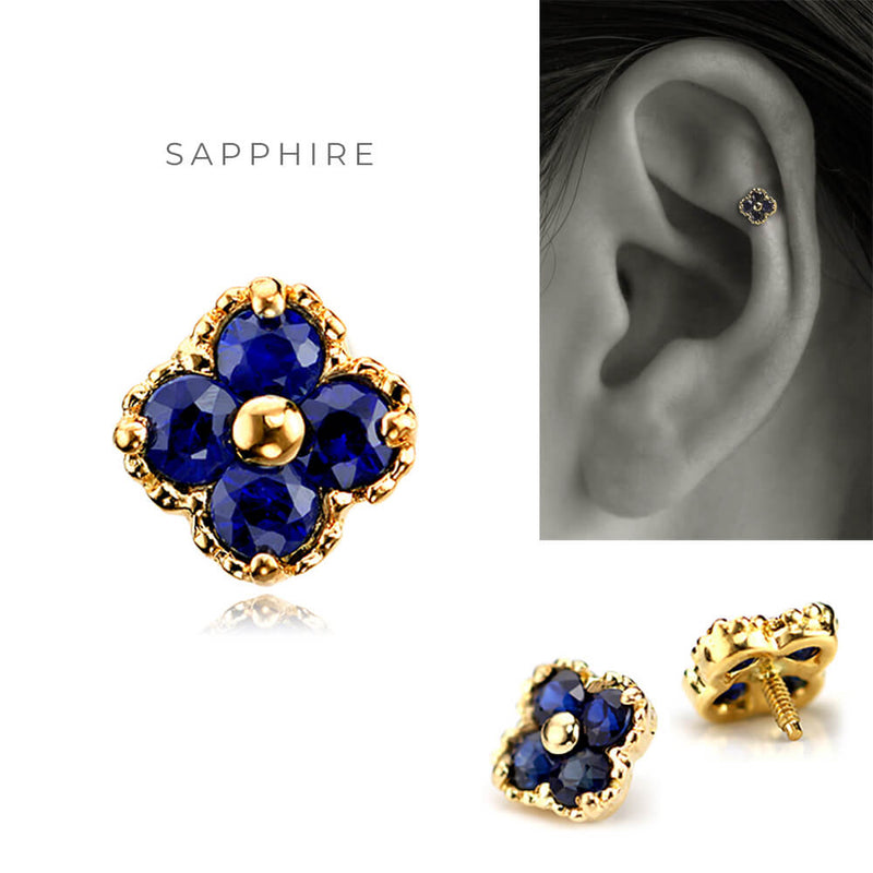 K18 Sapphire Flower